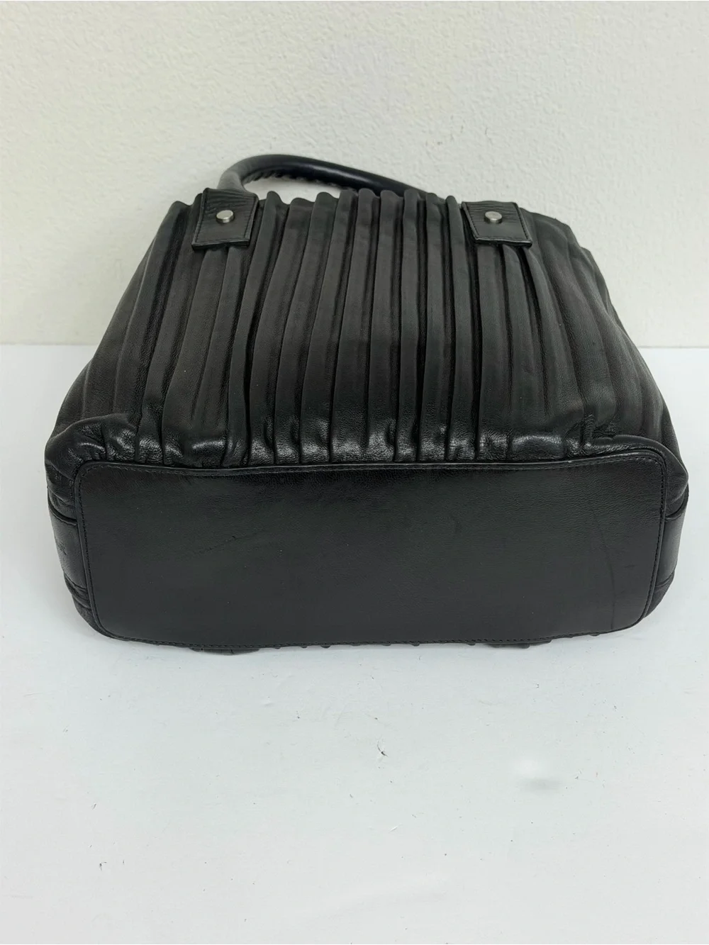 Giorgio Armani Black Leather Handbag Vintage Made in Italy Soft Leather Shoulder